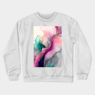 Pink Hydra - Abstract Alcohol Ink Resin Art Crewneck Sweatshirt